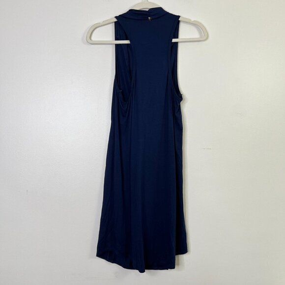 Trina Turk Stretch Jersey Knit Cowl Neck Flowy Loose Longline Tunic Mini Dress - Picture 9 of 12